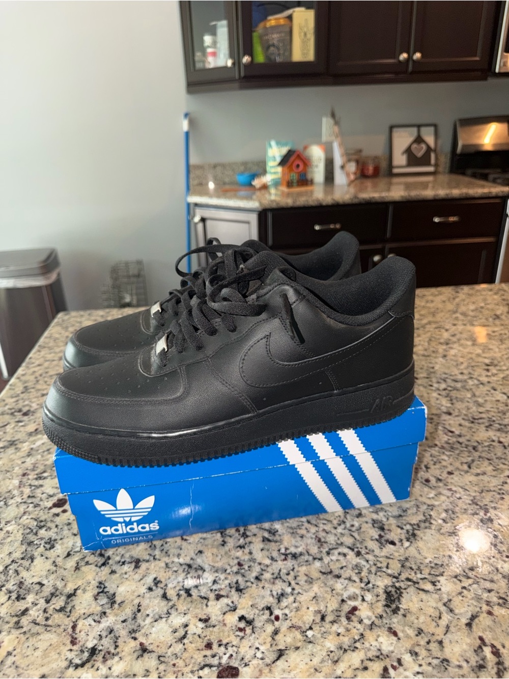 Size 13 Nike Air Force 1 '07 Low Triple Black SKU CW2288-001 Gently Used No Box